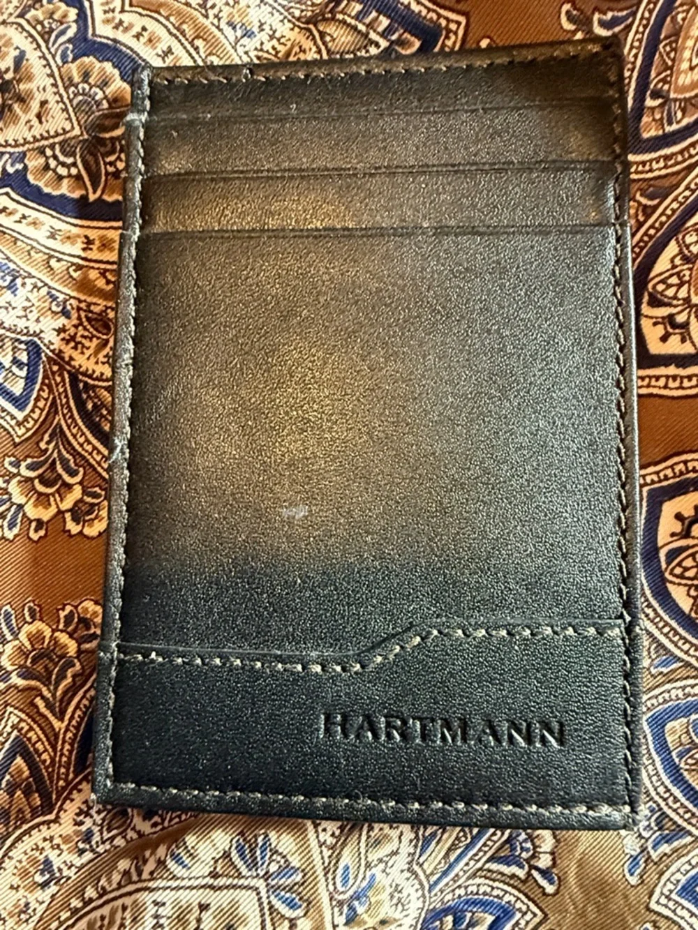 Hartmann Black Leather Card & Key Holder